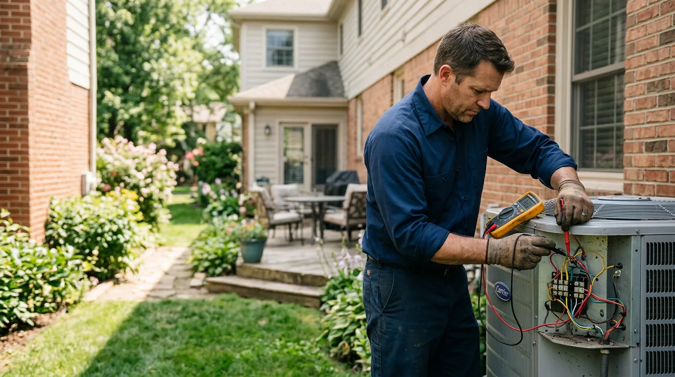 HVAC technician working near Cooksville, IL